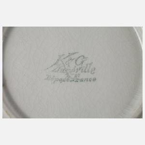 Luneville Wandteller mit Rennwagen