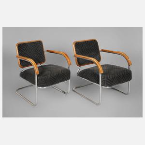 Paar Stahlrohrsessel