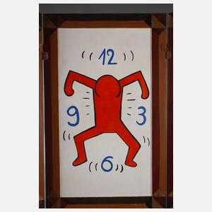 Paravent mit Motiven in der Art von Keith Haring