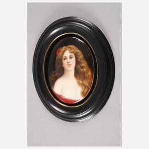 Porzellanplatte mit Mädchenportrait