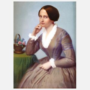 Porzellanplatte mit Halbfigurenbildnis