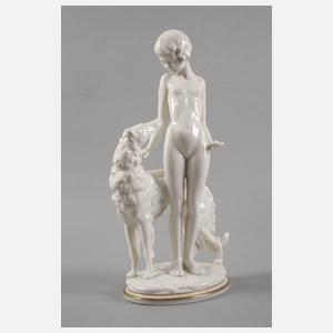 Hutschenreuther Mädchen mit Barsoi