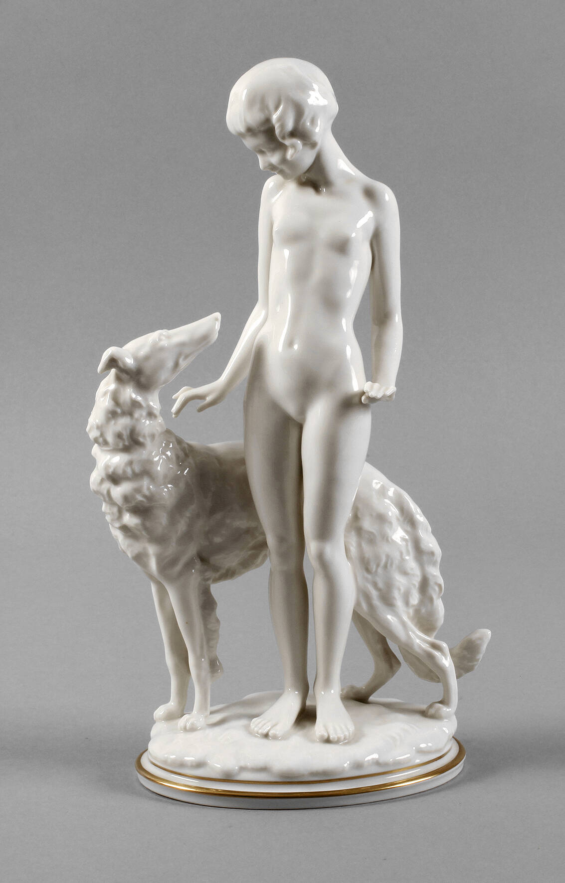 Hutschenreuther Mädchen mit Barsoi