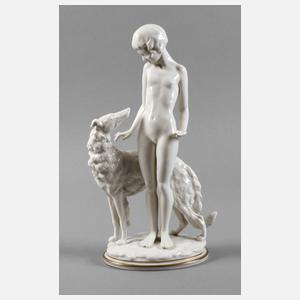 Hutschenreuther Mädchen mit Barsoi