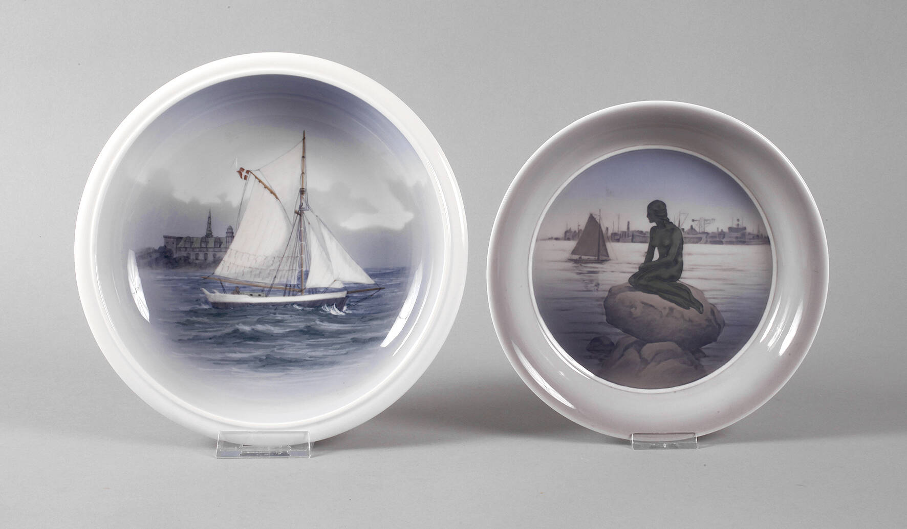 Kopenhagen zwei Schalen Unterglasurmalerei