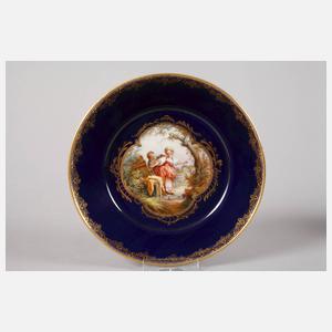 Meissen Deckeltasse Watteaumalerei