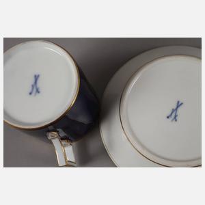 Meissen Deckeltasse Watteaumalerei