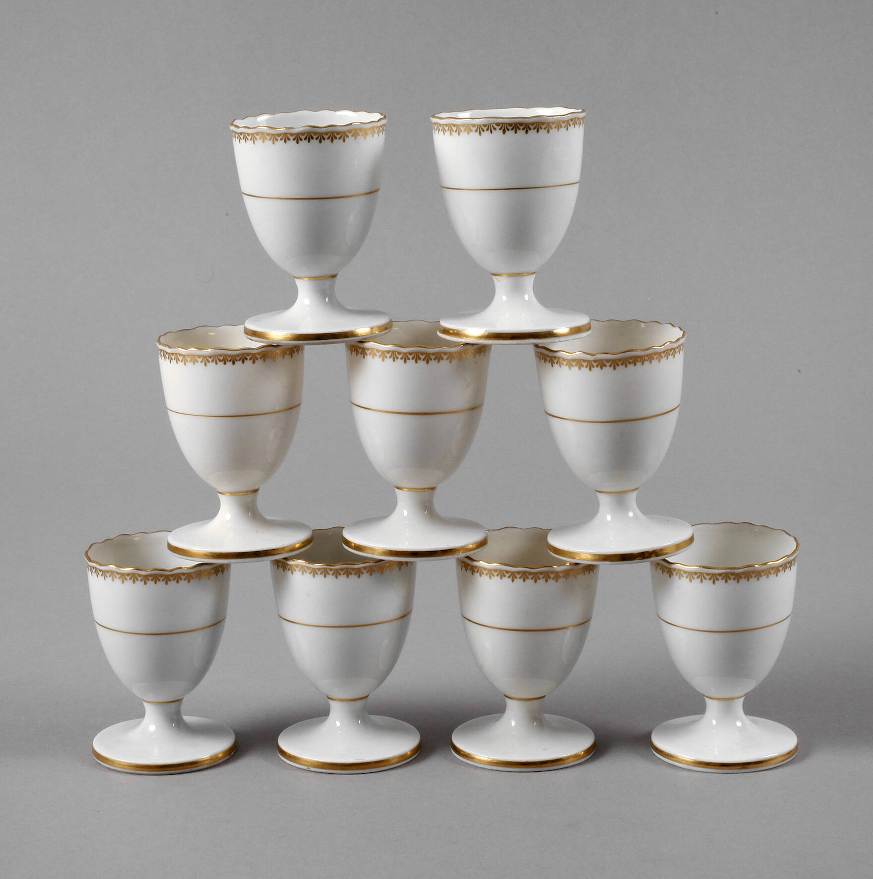 Meissen neun Eierbecher