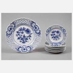 Meissen Teichert Dessertset Zwiebelmuster