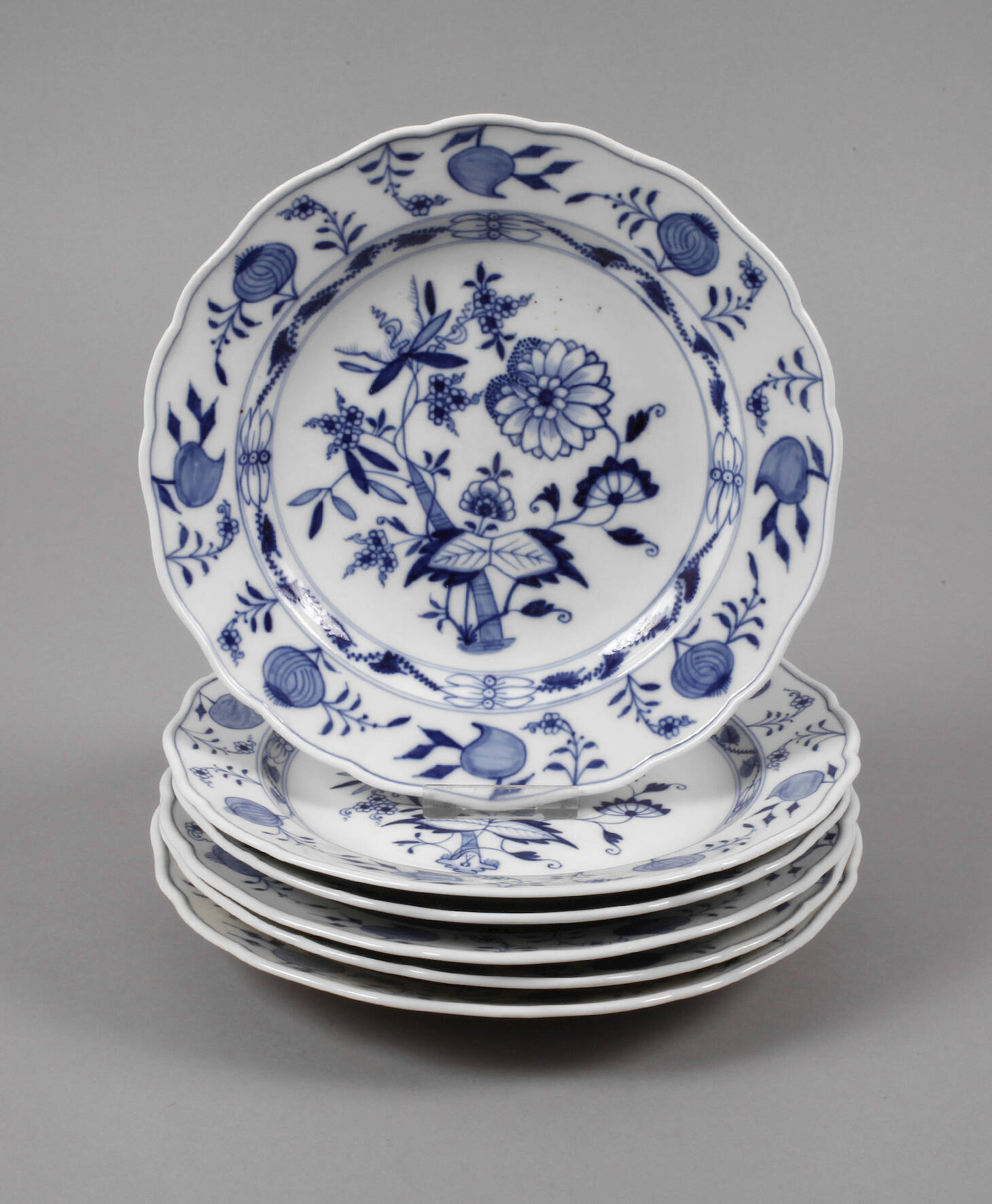 Meissen sechs Speiseteller Zwiebelmuster