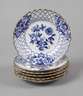 Meissen Teichert sechs Dessertteller Flechtrand