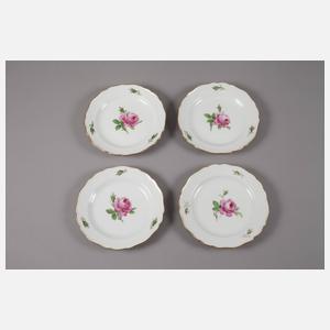 Meissen sieben Teller "Rote Rose“