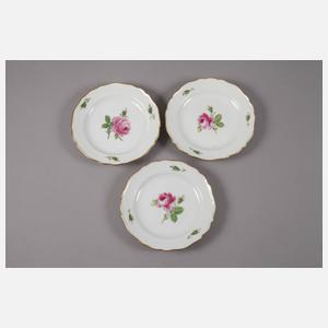 Meissen sieben Teller "Rote Rose“