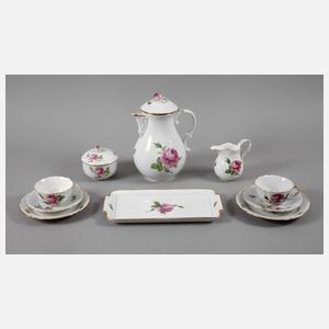 Meissen Tête-à-Tête Rote Rose + Königskuchenplatte