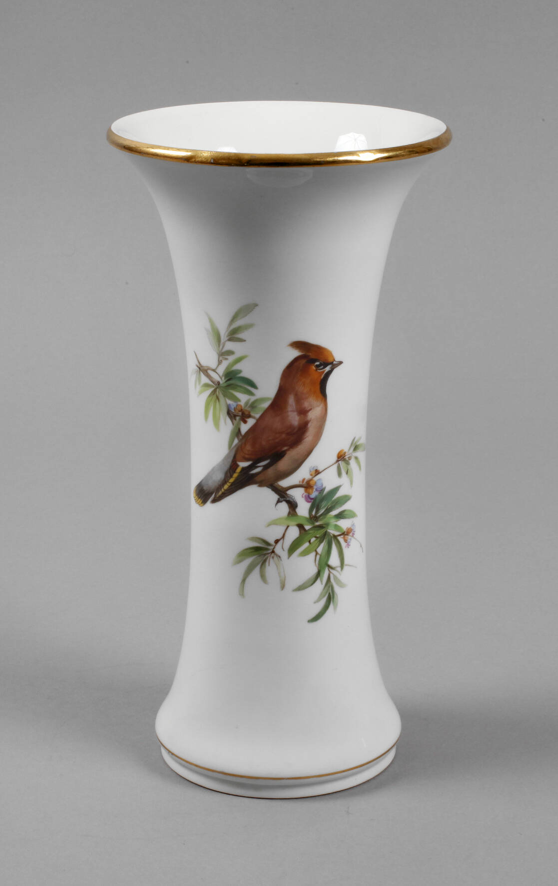 Meissen Art déco-Vase mit Böhmischem Seidenschwanz