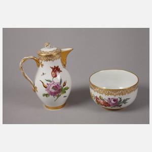 Meissen Kaffeeservice mit Insektenmalerei