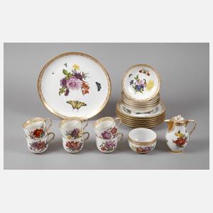 Meissen Kaffeeservice mit Insektenmalerei