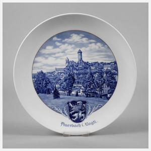 Meissen Wandteller Auerbach im Vogtland