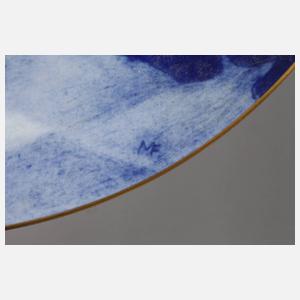 Meissen sieben Märchenteller mit Goldrand