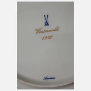 Meissen vier Jahresteller mit Märchenmotiven