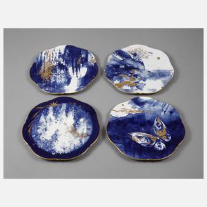 Meissen vier Jahresteller mit Märchenmotiven