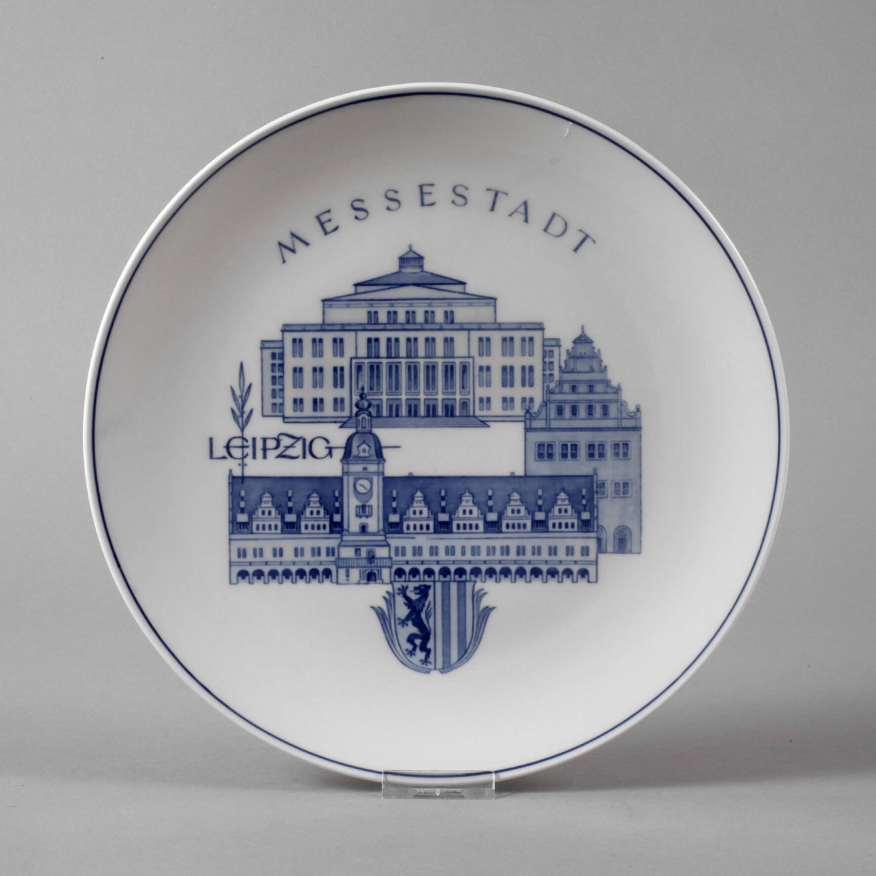 Meissen Ansichtenteller "Messestadt Leipzig"