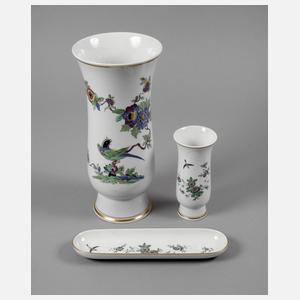 Meissen drei Teile Indische Malerei