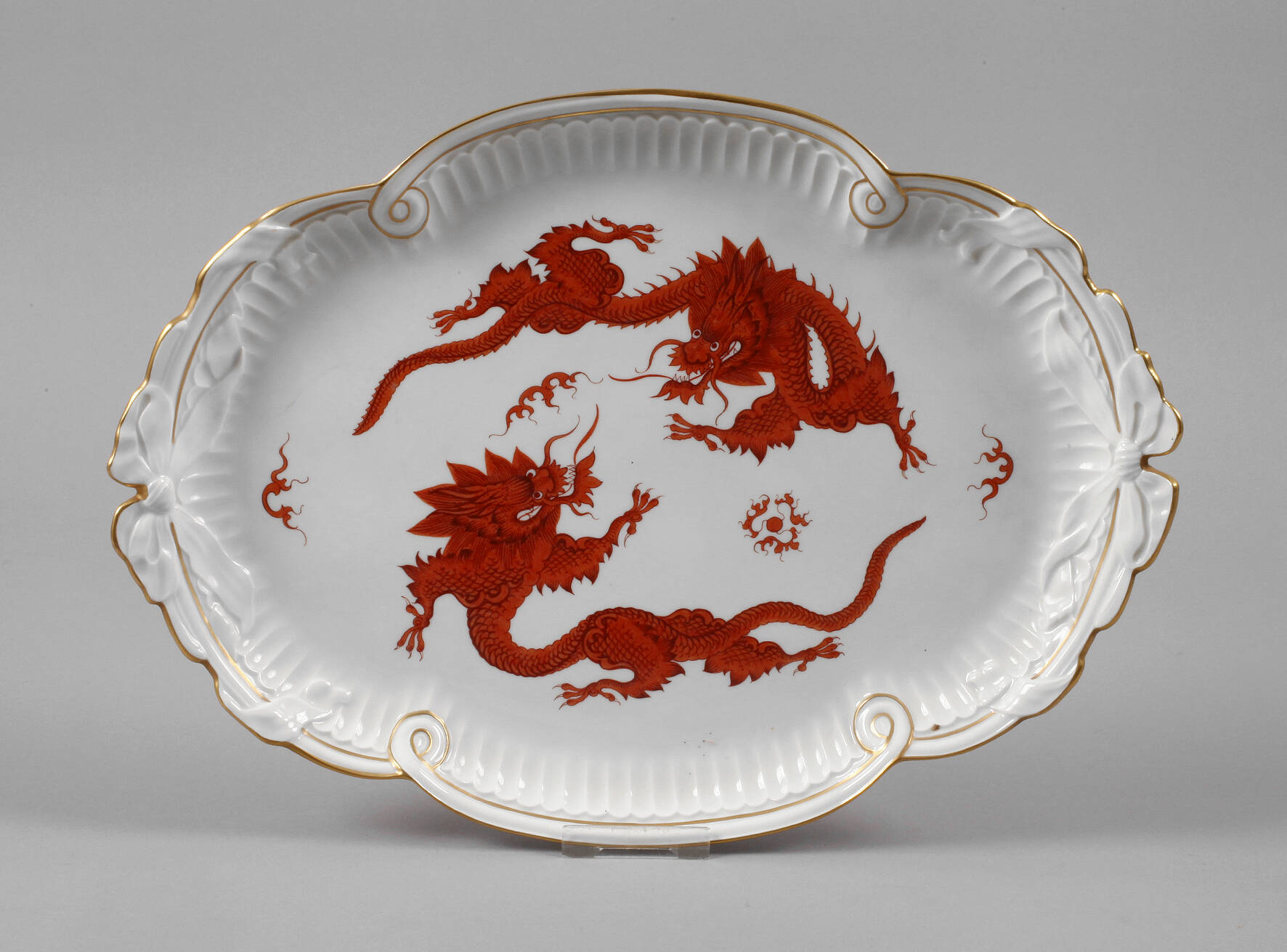 Meissen Schale Roter Ming-Drache