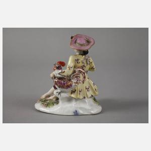 Mädchen mit Henne und Knabe mit Hahn