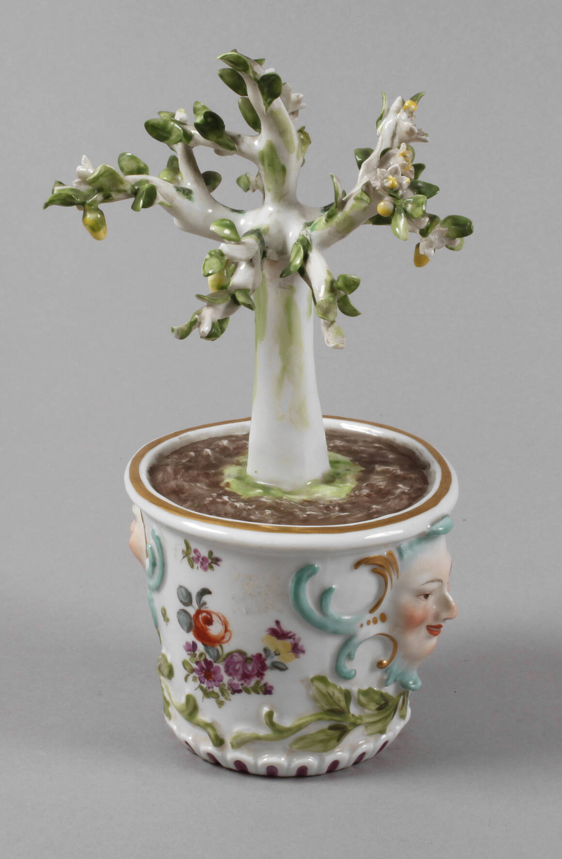 Meissen Tafelaufsatz als Zitonenbäumchen