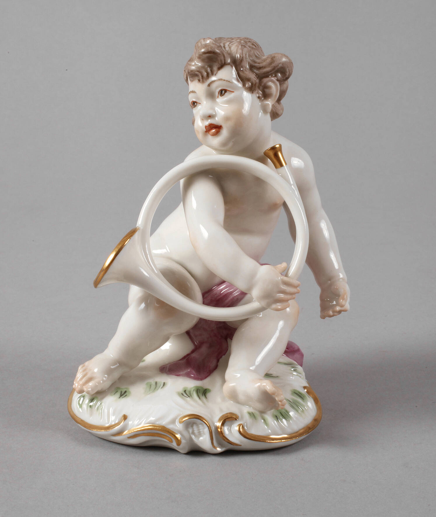 Nymphenburg Putto mit Waldhorn