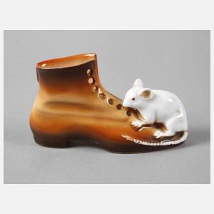 Thüringen Maus auf einem Schuh sitzend