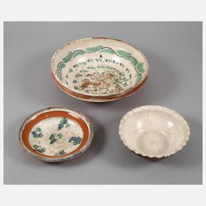 Drei Schalen bäuerliche Keramik