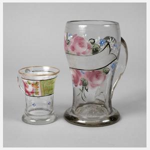 Zwei sächsische Andenkengläser