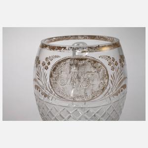 Großer Deckelkrug mit Spruch