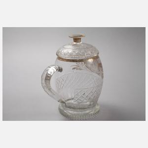 Großer Deckelkrug mit Spruch