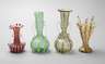 Murano vier Vasen mit Zanfiricostäben