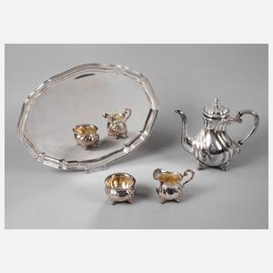 Silber Kaffeekernstück mit Tablett