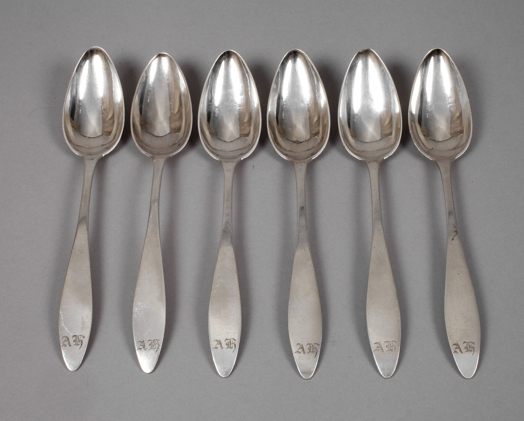 Silber sechs Speiselöffel Biedermeier