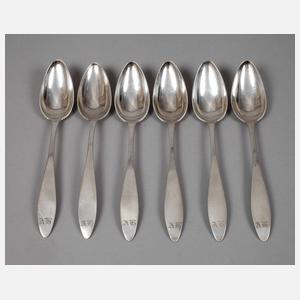 Silber sechs Speiselöffel Biedermeier