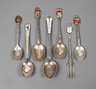 Sieben Andenkenlöffel Silber