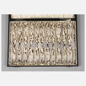 Zwölf Hummergabeln im Kasten