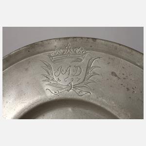 Zinnteller 1607 aus Adelsbesitz