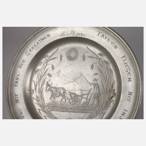 Bäuerlicher Zinnteller Dresden