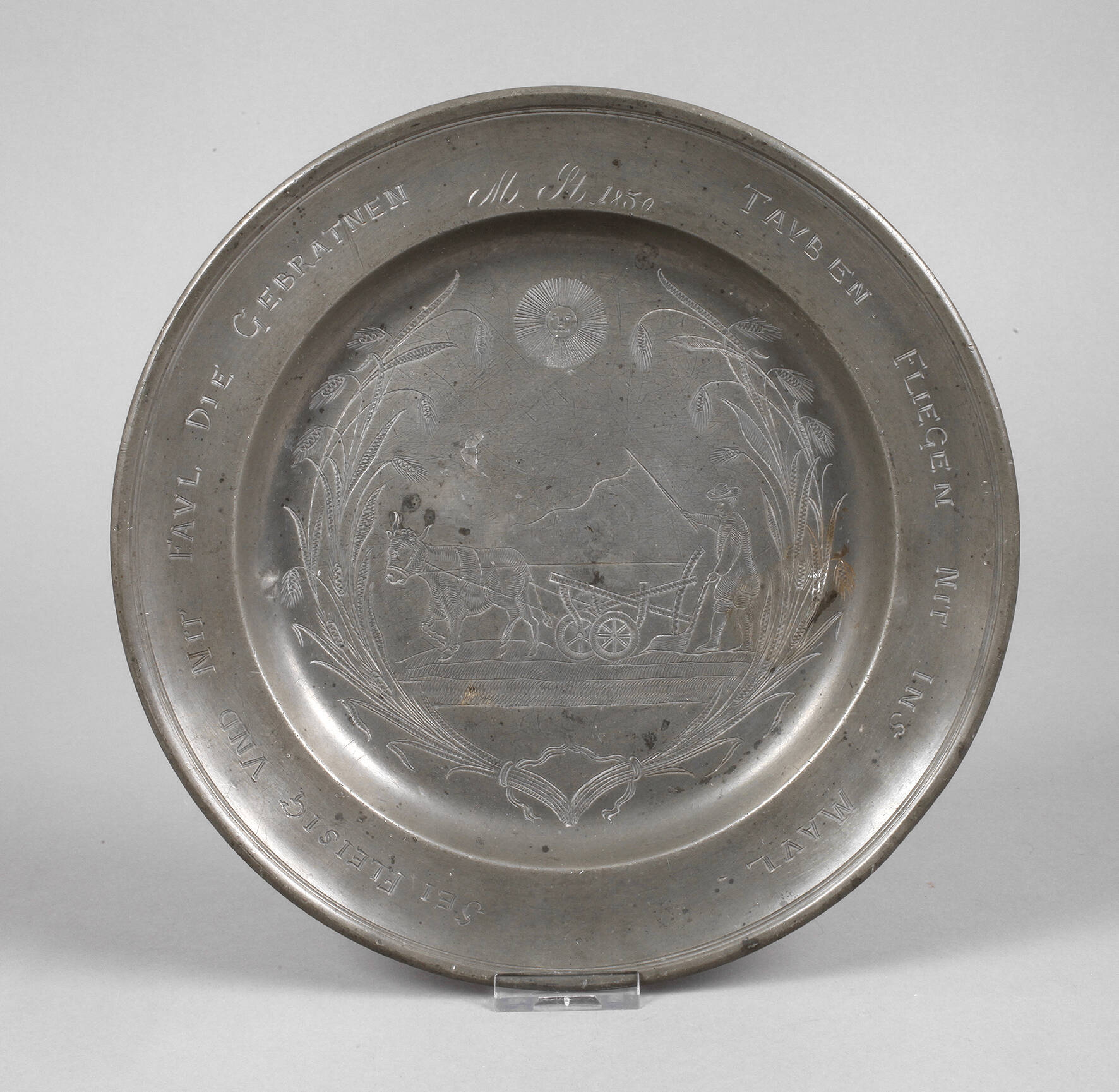 Bäuerlicher Zinnteller Dresden