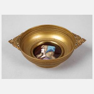 Bronzeschälchen mit Emailbild