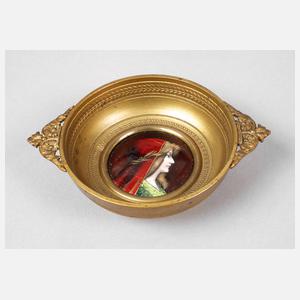 Bronzeschälchen mit Emailbild