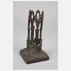 Paar neogotische Ständer Bronze