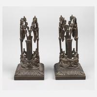 Paar neogotische Ständer Bronze111