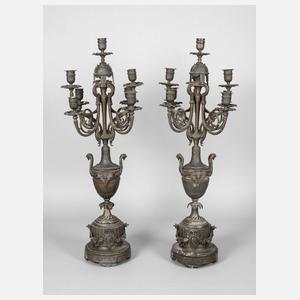 Paar übergroße Standkandelaber Historismus